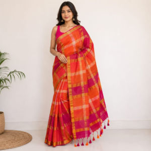 🧡 madras kattam mul cotton saree