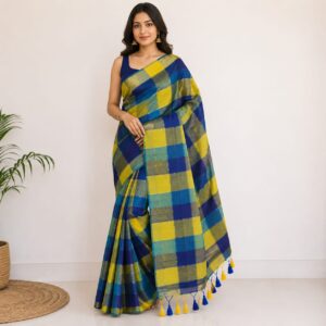 💙 madras checks mul cotton saree 💛